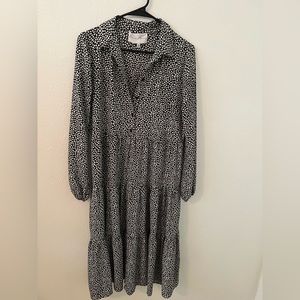 Charles Henry black and white polka dot dress